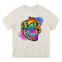 Cream love is love pride Heavy Core Tee - Jasminsmagicworld