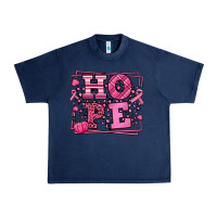 Navy Hope Breast Cancer Awareness Fall Urban Heavy Tee - LillyAllenDesigns