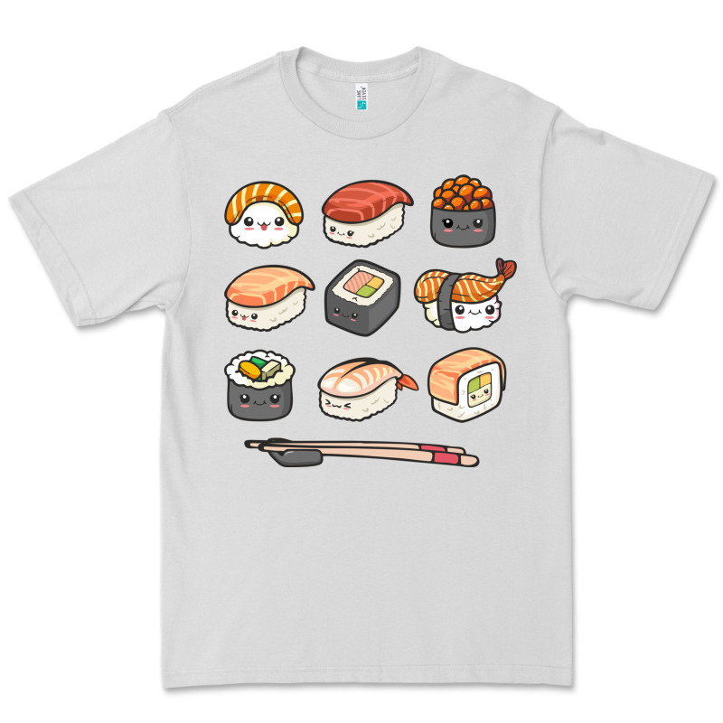 Happy Sushi Kawaii Anime Japanese Food Lover Funny Illustration Gift Premium Tee by linhVisuals | Teevron