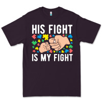 Plum his fight is my fight autism dad mom fist bump cute supportive awarene Premium Tee - linhVisuals