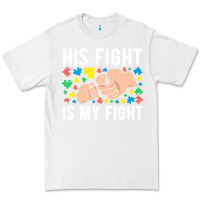 White his fight is my fight autism dad mom fist bump cute supportive awarene Premium Tee - linhVisuals