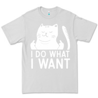 Dove Grey i do what i want cat giving a finger funny middle finger rude graphic Premium Tee - linhVisuals