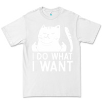 White i do what i want cat giving a finger funny middle finger rude graphic Premium Tee - linhVisuals