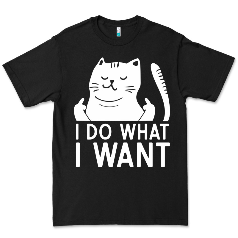 I Do What I Want Cat Giving A Finger Funny Middle Finger Rude Graphic Premium Tee by linhVisuals | Teevron