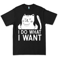 Black i do what i want cat giving a finger funny middle finger rude graphic Premium Tee - linhVisuals
