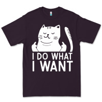 Plum i do what i want cat giving a finger funny middle finger rude graphic Premium Tee - linhVisuals