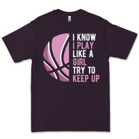 Plum i know i play basketball like a girl try to keep up funny gift for gir Premium Tee - linhVisuals