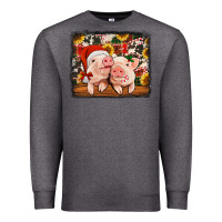 Charcoal Heather christmas pigs Premium Sweatshirt - Jasminsmagicworld