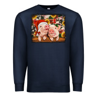 Navy christmas pigs Premium Sweatshirt - Jasminsmagicworld