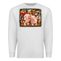 Oatmeal Heather christmas pigs Premium Sweatshirt - Jasminsmagicworld