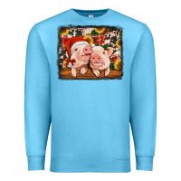 Ocean Blue christmas pigs Premium Sweatshirt - Jasminsmagicworld