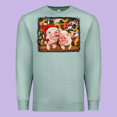 Christmas Pigs Premium Sweatshirt Designed By Jasminsmagicworld