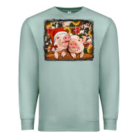 Seafoam christmas pigs Premium Sweatshirt - Jasminsmagicworld