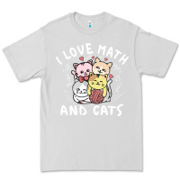 Dove Grey i love math and cats mountain heart mathematics lover gifts cute and f Premium Tee - linhVisuals