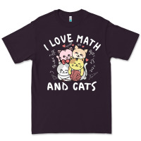 Plum i love math and cats mountain heart mathematics lover gifts cute and f Premium Tee - linhVisuals