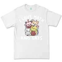 White i love math and cats mountain heart mathematics lover gifts cute and f Premium Tee - linhVisuals