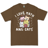 Cacao i love math and cats mountain heart mathematics lover gifts cute and f Premium Tee - linhVisuals