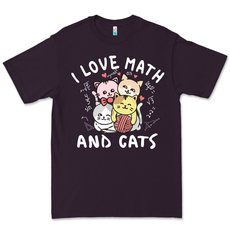 I Love Math And Cats Mountain Heart Mathematics Lover Gifts Cute And F Premium Tee by linhVisuals | Teevron