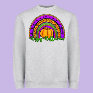 Happy Halloween Rainbow Heavyweight Sweatshirt Designed By Jasminsmagicworld