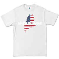 White made in maine american flag funny patriotic state lover gift Premium Tee - linhVisuals