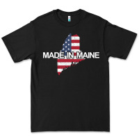 Black made in maine american flag funny patriotic state lover gift Premium Tee - linhVisuals