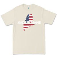 Bone made in maine american flag funny patriotic state lover gift Premium Tee - linhVisuals