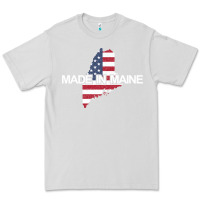 Dove Grey made in maine american flag funny patriotic state lover gift Premium Tee - linhVisuals