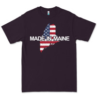 Made In Maine American Flag Funny Patriotic State Lover Gift Premium Tee | Teevron