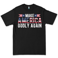 Black make america godly again american flag letters christian quote Premium Tee - linhVisuals