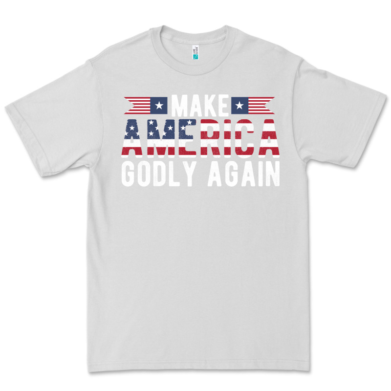 Make America Godly Again American Flag Letters Christian Quote Premium Tee by linhVisuals | Teevron