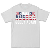 Dove Grey make america godly again american flag letters christian quote Premium Tee - linhVisuals