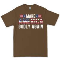 Cacao make america godly again american flag letters christian quote Premium Tee - linhVisuals