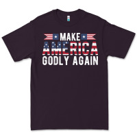 Plum make america godly again american flag letters christian quote Premium Tee - linhVisuals