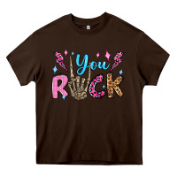 Chocolate Brown you rock valentine's day olivia Heavy Core Tee - OliviaCreatesArt