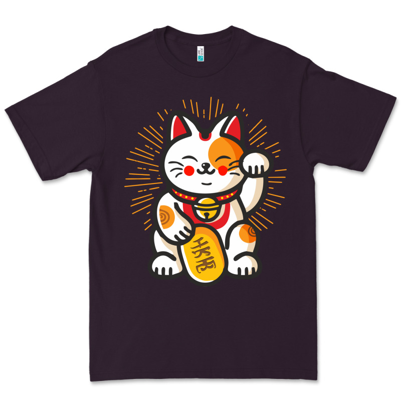 Maneki Neko Lucky Cat Money Feline Japanese Good Luck Charm Kitten Gif Premium Tee by linhVisuals | Teevron