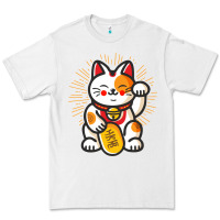 White maneki neko lucky cat money feline japanese good luck charm kitten gif Premium Tee - linhVisuals