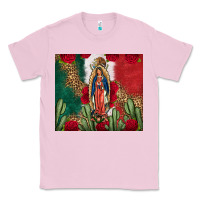 Bubblegum Pink Our Lady Of Guadalupe Mexican Flag Roses Cactus Classic Tee - FaDigitalArtStudio