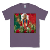 Lavender Our Lady Of Guadalupe Mexican Flag Roses Cactus Classic Tee - FaDigitalArtStudio