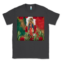 Smoke Our Lady Of Guadalupe Mexican Flag Roses Cactus Classic Tee - FaDigitalArtStudio