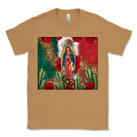 Toasted Coconut Our Lady Of Guadalupe Mexican Flag Roses Cactus Classic Tee - FaDigitalArtStudio