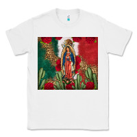 White Our Lady Of Guadalupe Mexican Flag Roses Cactus Classic Tee - FaDigitalArtStudio