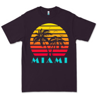 Plum miami 80s sunset Premium Tee - linhVisuals
