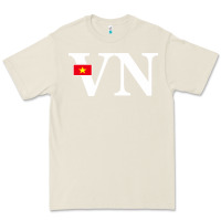 Bone Vietnam Flag and Country Initials Premium Tee - linhVisuals