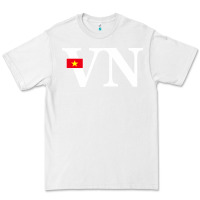 White Vietnam Flag and Country Initials Premium Tee - linhVisuals