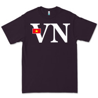 Plum Vietnam Flag and Country Initials Premium Tee - linhVisuals