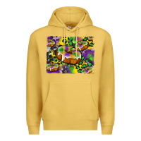 Antique Gold mardi gras cake glitterleopard and cowhide background Premium Hoodie - Artiststas