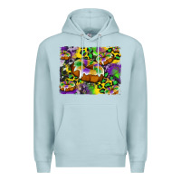 Blue Mist mardi gras cake glitterleopard and cowhide background Premium Hoodie - Artiststas
