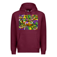 Burgundy mardi gras cake glitterleopard and cowhide background Premium Hoodie - Artiststas