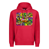 Cardinal mardi gras cake glitterleopard and cowhide background Premium Hoodie - Artiststas