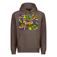 Coffee mardi gras cake glitterleopard and cowhide background Premium Hoodie - Artiststas